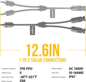 MC4 Solar Connectors "Y" or "T" splitters