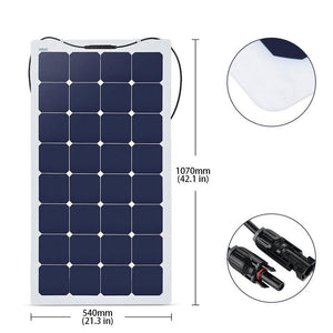 ACOPOWER 440Watts Flexible Solar RV Kit w/ 40A Waterproof Charge Controller, Solar Cable Wire,Tray Cable and Y Branch Connectors,Cable Entry Housing for Marine, RV, Boat, Caravan