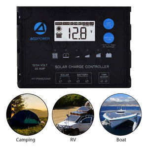 ACOPOWER Waterproof ProteusX 20A PWM Solar Charge Controller