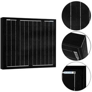 50 WATT, 12 VOLT MONOCRYSTALLINE (BLACK) SOLAR PANEL: